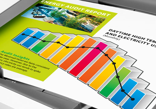 Colourful printed sheet from HP original cartridges