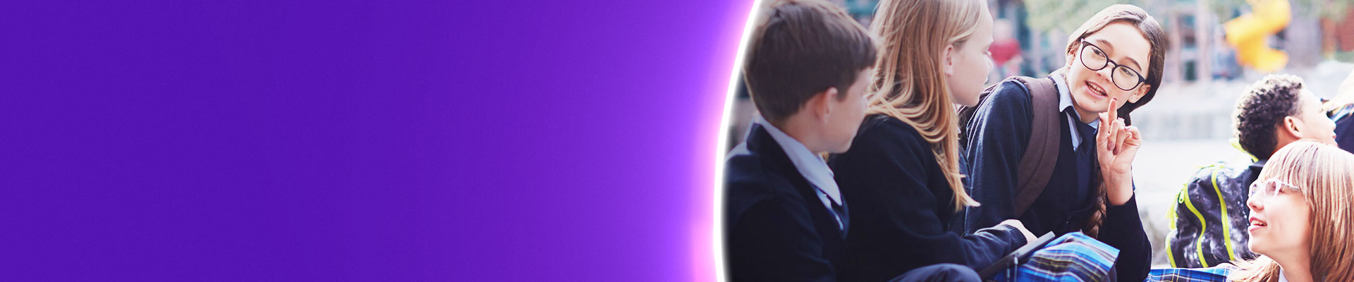 Students gathering in school yard with HP devices