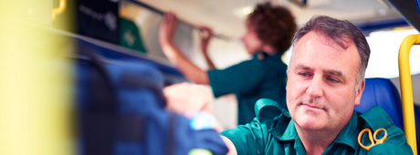 Paramedics in ambulance