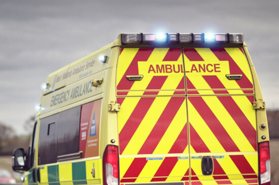 rear view of an ambulance