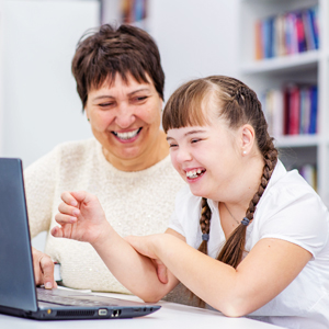 SEND pupil learning on laptop