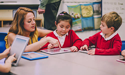 Teacher and BT in meeting