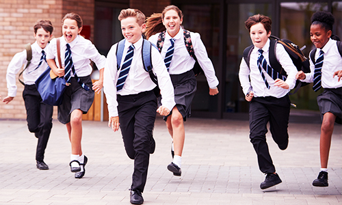 School children leaving school
