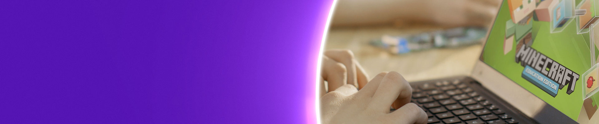 Student using minecraft for education on a laptop