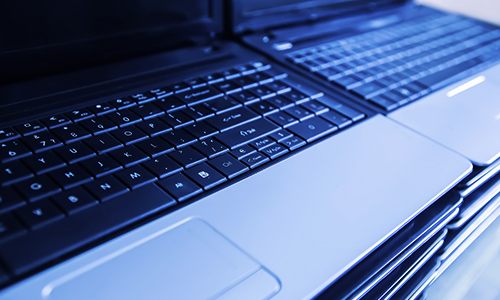 Rows of education laptops