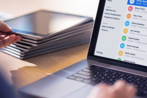 Apple school mananger screen on a device