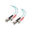 C2G 15m ST-ST 10Gb 50/125 OM3 Duplex Multimode PVC Fibre Optic Cable (LSZH) - Aqua