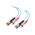 C2G 20m ST-ST 10Gb 50/125 OM3 Duplex Multimode PVC Fibre Optic Cable (LSZH) - Aqua