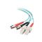 C2G 11m SC-ST 10Gb 50/125 OM3 Duplex Multimode PVC Fibre Optic Cable (LSZH) - Aqua