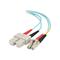C2G 15m LC-SC 10Gb 50/125 OM3 Duplex Multimode PVC Fibre Optic Cable (LSZH) - Aqua