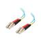 C2G 1m LC-LC 10Gb 50/125 OM3 Duplex Multimode PVC Fibre Optic Cable (LSZH) - Aqua