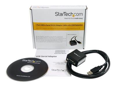 StarTech.com 1 Port FTDI USB to Serial RS232 Adapter Cable with COM Retention