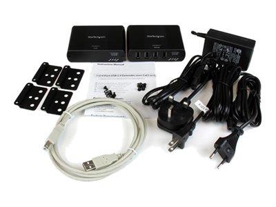 StarTech.com 4 Port USB 2.0 Extender over Cat5 or Cat6 - Up to 330 ft (100m)