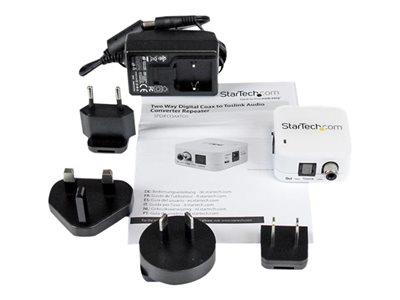 StarTech.com Two Way Digital Coax to Toslink Optical Audio Converter Repeater