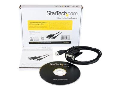 StarTech.com 1 Port USB to Null Modem RS232 DB9 Serial DCE Adapter Cable with FTDI