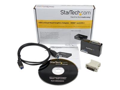 StarTech.com USB 3.0 to HDMI and DVI Dual Monitor External Video Card Adapter