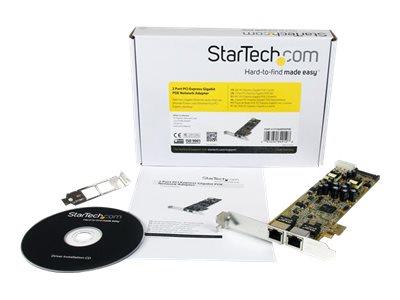 StarTech.com Dual Port PCI Express Gigabit Ethernet PCIe Network Card Adapter - PoE/PSE