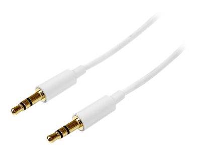 StarTech.com 2m White Slim 3.5mm Stereo Audio Cable - Male to Male
