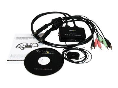 StarTech.com 2 Port USB DisplayPort Cable KVM Switch w/ Audio and Remote Switch - USB Powered