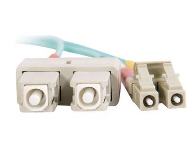 C2G 1m LC-SC 10Gb 50/125 OM3 Duplex Multimode PVC Fibre Optic Cable (LSZH) - Aqua