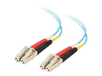 C2G 3m LC-LC 10Gb 50/125 OM3 Duplex Multimode PVC Fibre Optic Cable (LSZH) - Aqua