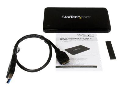 StarTech.com 2.5in USB 3.0 SATA Hard Drive Enclosure w/ UASP for Slim 7mm SATA III SSD/HDD