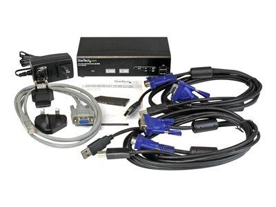 StarTech.com 2 Port USB VGA KVM Switch with DDM Fast Switching Technology and Cables
