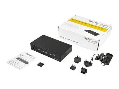 StarTech.com 4-Port DisplayPort KVM Switch With Built-in USB 3.0 Hub - Rack-Mountable