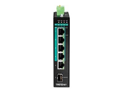 TRENDnet 5-port Hardened Industrial Gigabit PoE+ DIN-Rail Switch