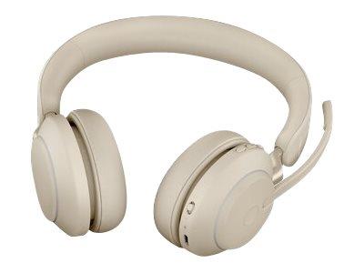 Jabra Evolve2 65 USB-A UC Stereo Headset with Desk Stand - Beige