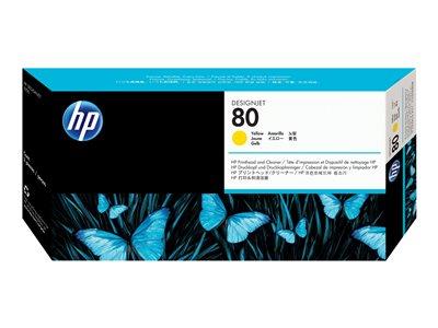 HP 80 Yellow Printhead and Printhead Cleaner